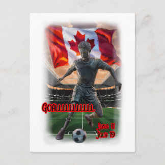 Colourful Design about a Football Celebration on a Holiday Postcard