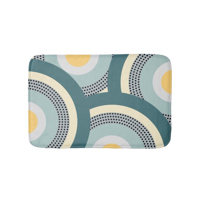 Colourful design circles and polka dots decoration bath mat (Front)