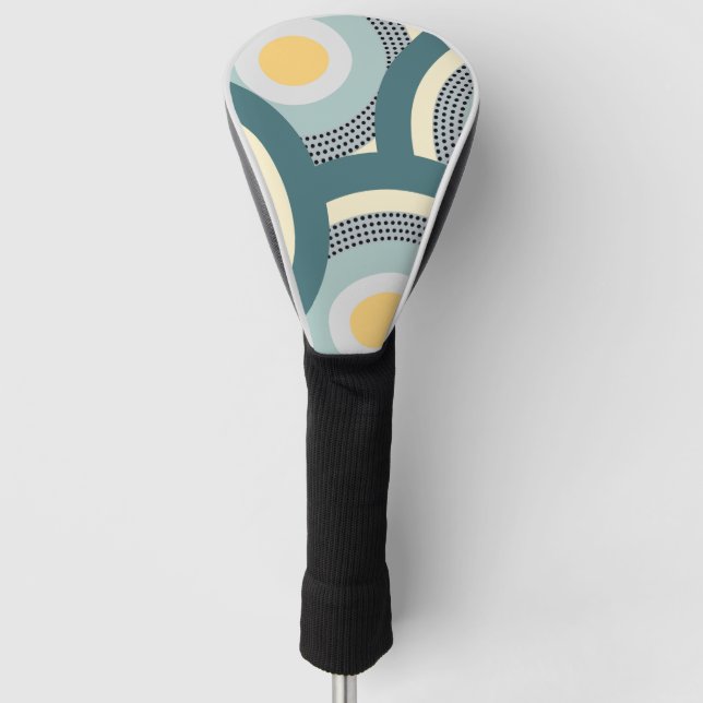 Colourful design circles and polka dots decoration golf head cover (Front)