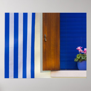 Colourful design contrast on residence poster