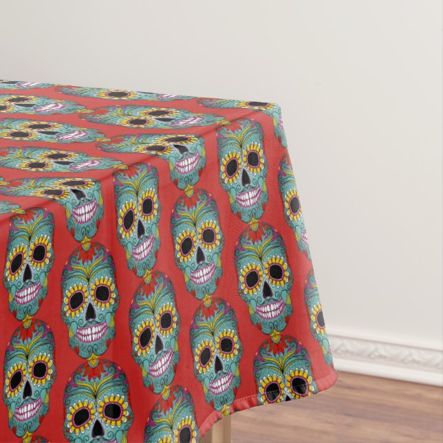 Colourful Design Dia de los Muertos Day Of The Dea Tablecloth (In Situ)
