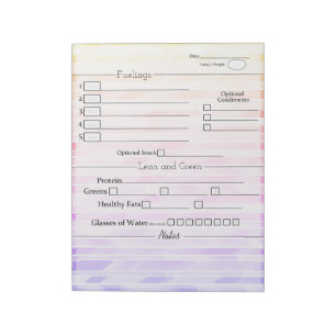 Colourful Design Minimalist 5 and 1 Food Tracker Notepad