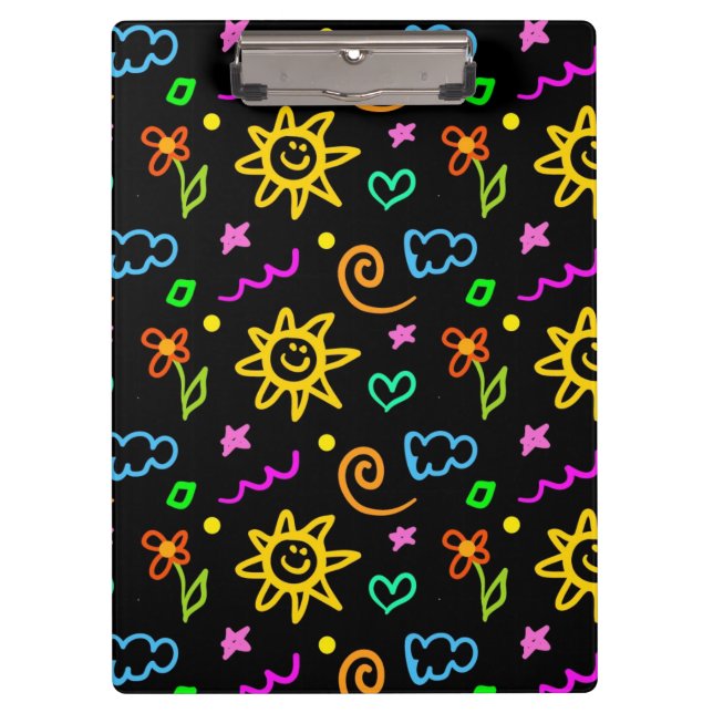 Colourful design of background for kids clipboard (Front)