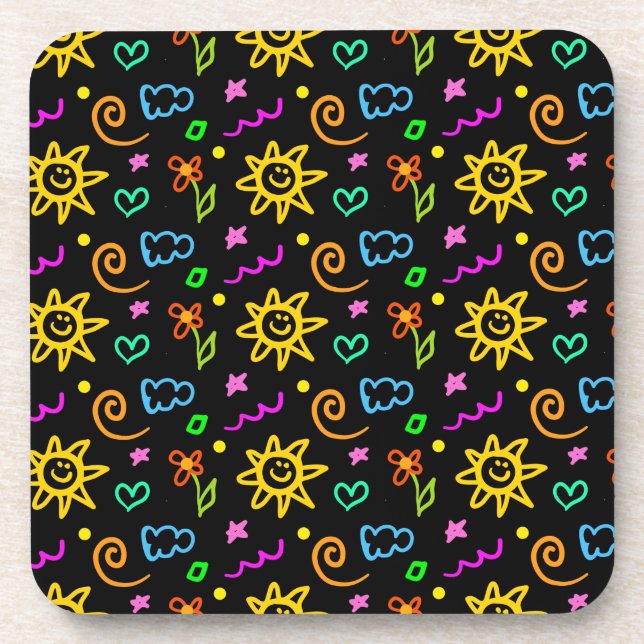 Colourful design of background for kids coaster (Front)