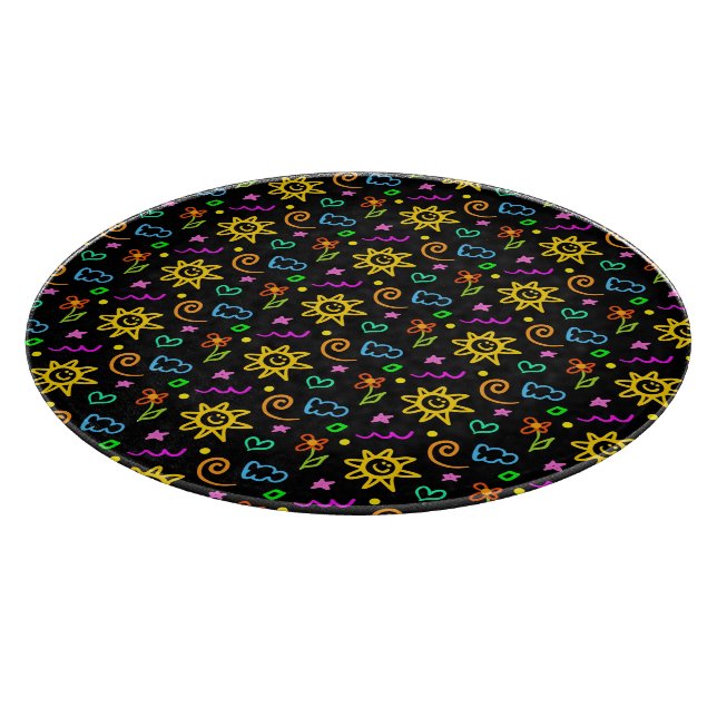 Colourful design of background for kids cutting board (Corner)