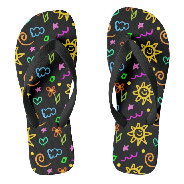 Colourful design of background for kids flip flops (Footbed)