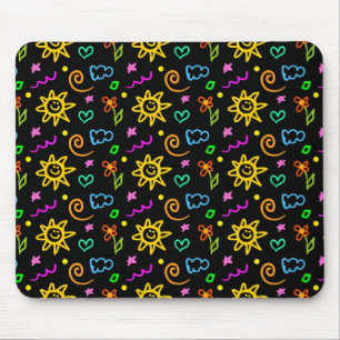 Colourful design of background for kids mouse pad
