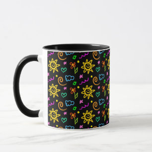 Colourful design of background for kids mug
