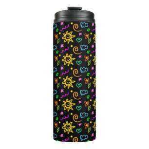 Colourful design of background for kids thermal tumbler