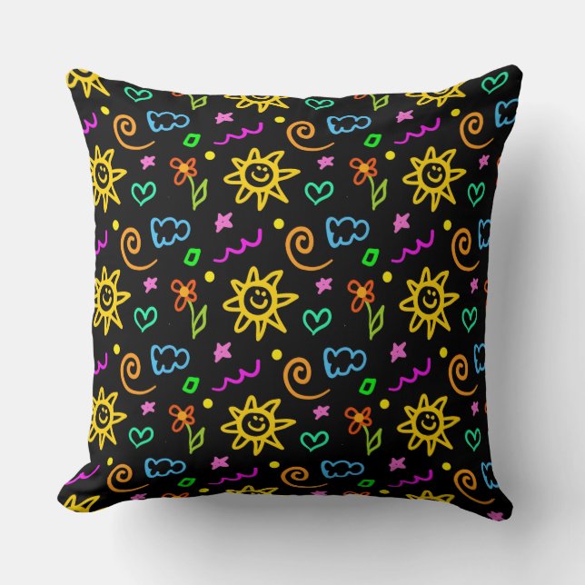 Colourful design of background for kids throw pillow (Front)