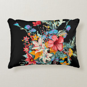 colourful design with flowerbackground, flower, bo accent pillow