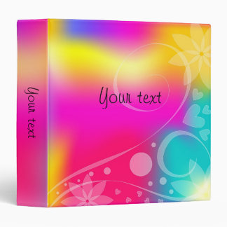 Colourful design with flowers, hearts, and curls binder