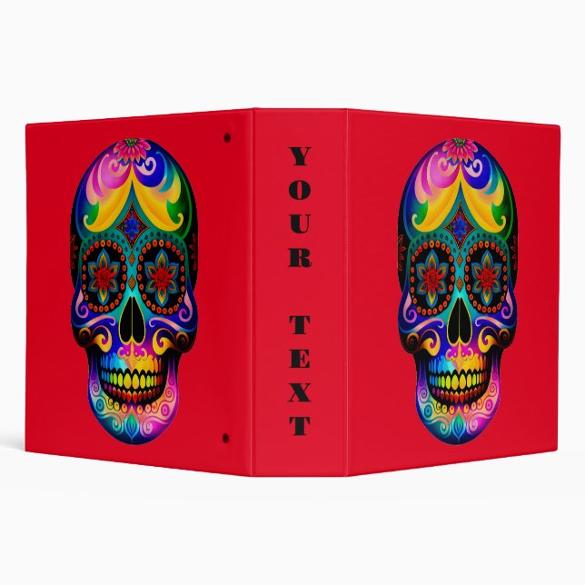 Colourful Detail Sugar Skull for Dia de los Muerto Binder (Background)