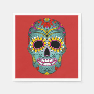 Colourful Dia de los Muertos Day Of The Dead Party Napkin
