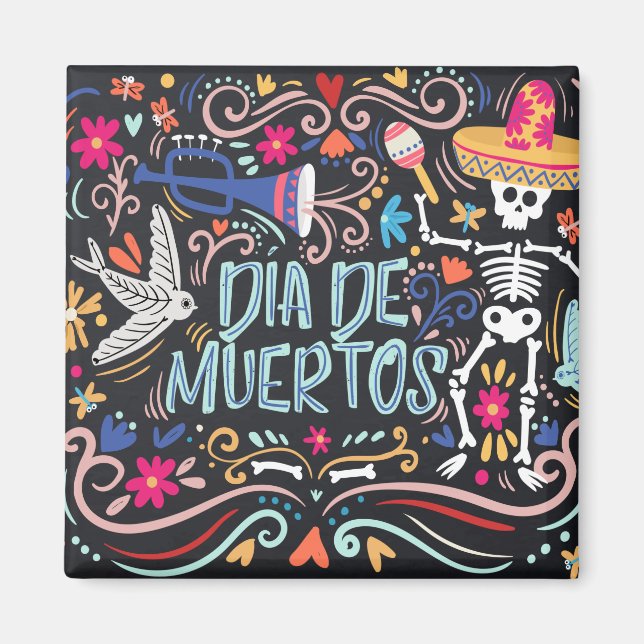 Colourful Dia de los Muertos | Magnet (Front)