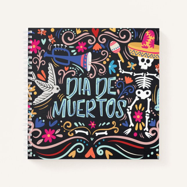 Colourful Dia de los Muertos | Notebook (Front)