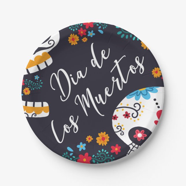 Colourful Dia de los Muertos | Paper Plate (Front)