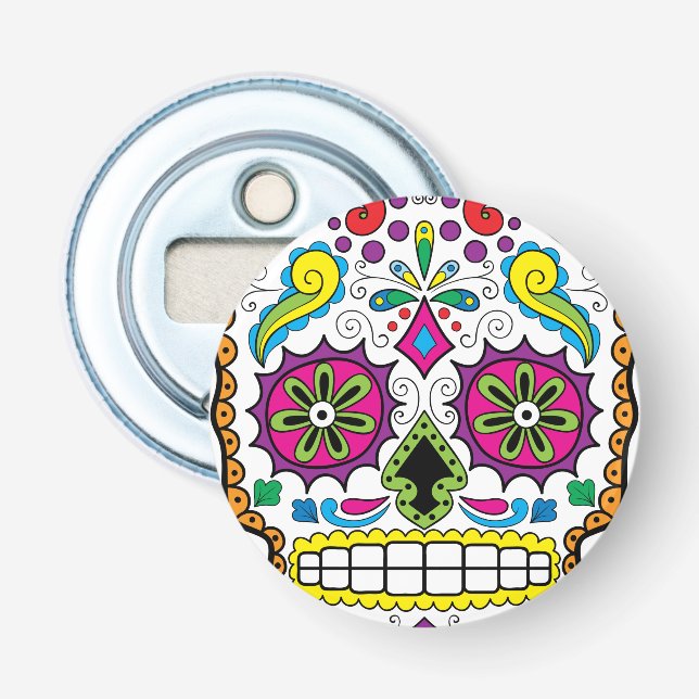 Colourful "Dia Des Los Muertos" Bottle Opener (Front)