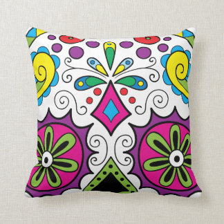 Colourful "Dia Des Los Muertos" Throw Pillows