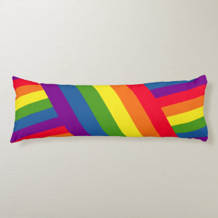 Colourful Diagonal Gay Rainbow Flag Body Pillow