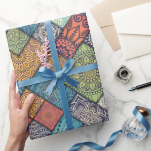 Colourful Diagonal Pattern Wrapping Paper