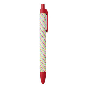 Colourful diagonal pin stripes custom pens