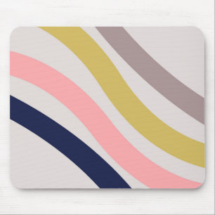 Colourful diagonal retro style lines mouse pad