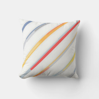 Colourful Diagonal Stripe Pattern.Modern Outdoor Throw Pillow