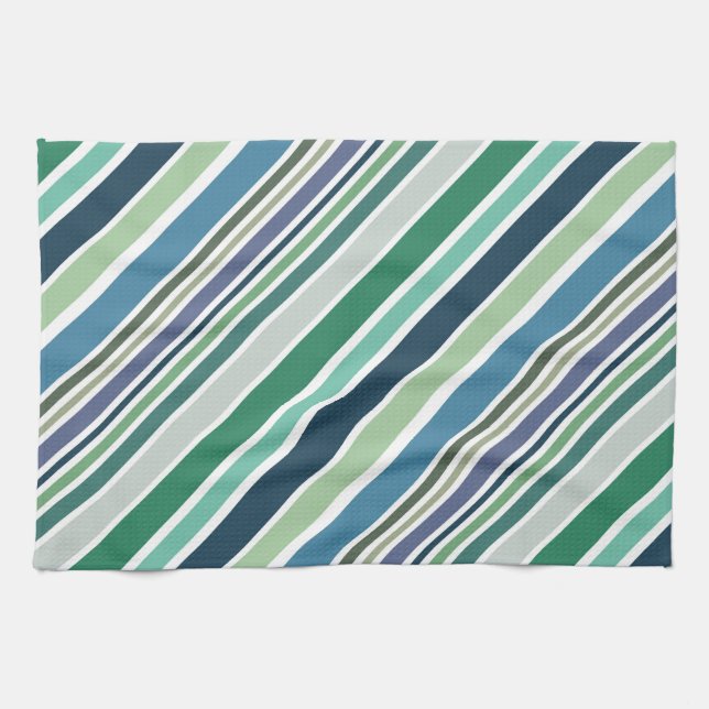 Colourful diagonal stripes design kitchen towel (Horizontal)
