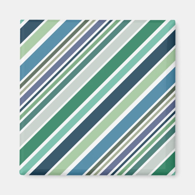Colourful diagonal stripes design magnet (Front)