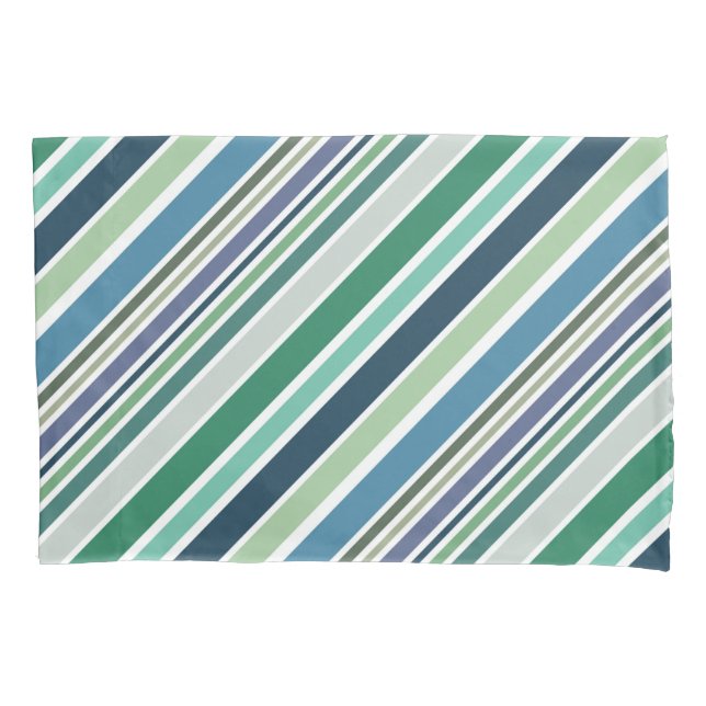 Colourful diagonal stripes design pillowcase (Front)