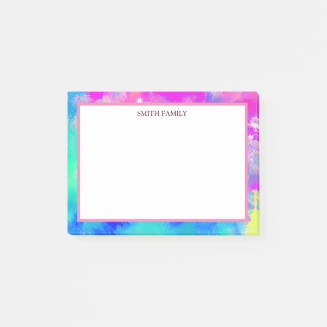 Colourful Diagonal Stripes Retro Post-it Notes (Front)