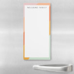 Colourful Diagonal Stripes Retro Sweet Candy Paste Magnetic Notepad<br><div class="desc">A fun retro geometric diagonal stripes graphic design in a cute colour palette of orange,  yellow,  peach,  coral,  pastel pink and mint green,  personalized with name or wording of your choosing.</div>