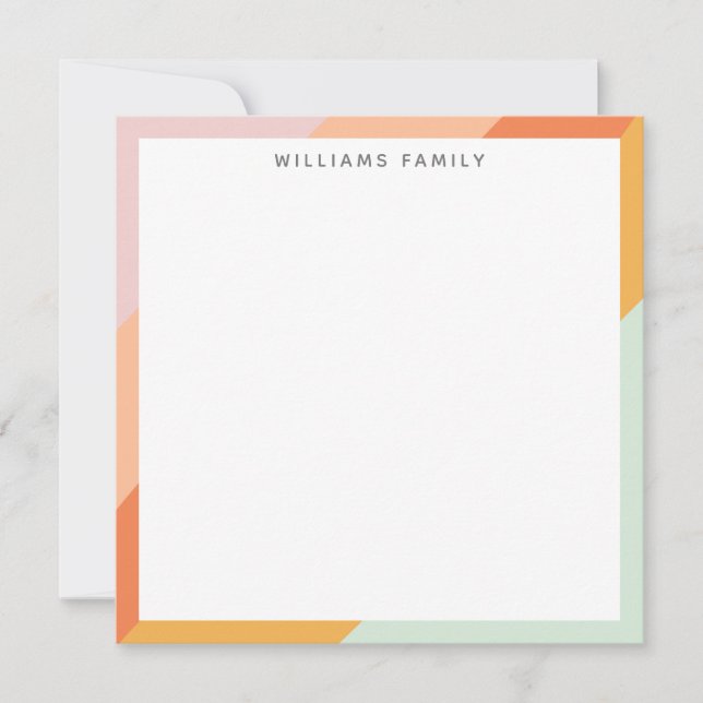 Colourful Diagonal Stripes Retro Sweet Candy Paste Thank You Card (Front)