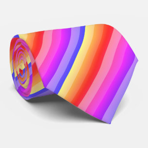 colourful  diagonal summer stripes tie