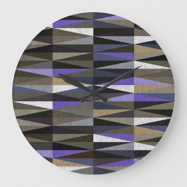 Colourful diamond floor tiles, high-resolution. large clock (Front)