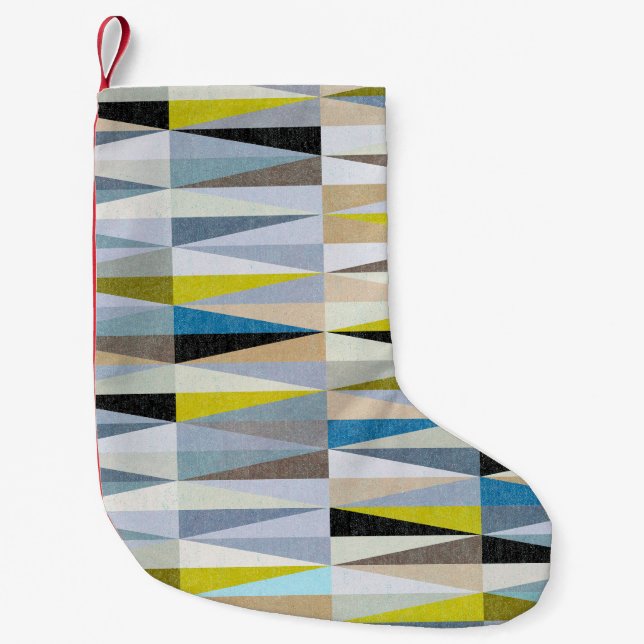 Colourful Diamond Floor Tiles Texture Small Christmas Stocking (Front)