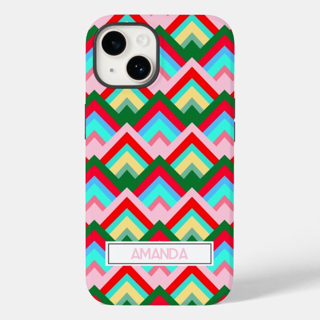 Colourful Diamond Mountain Peak Personalized Case-Mate iPhone Case (Back)