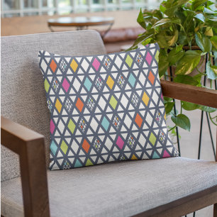 Colourful Diamond Pattern Decorative Throw Pillow