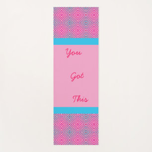 Colourful diamond pattern motiviational yoga mat