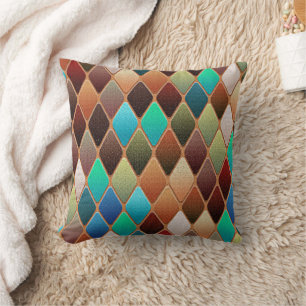 Colourful Diamond Pattern Throw Pillow