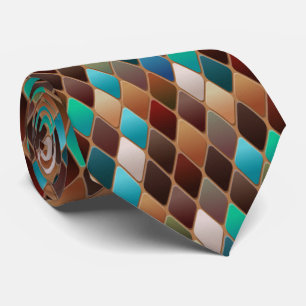 Colourful Diamond Shaped Ceramic Tiles Pattern Tie