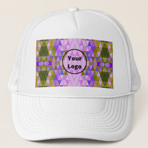 Colourful diamonds and triangles pattern trucker hat