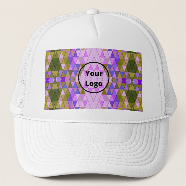 Colourful diamonds and triangles pattern trucker hat (Front)