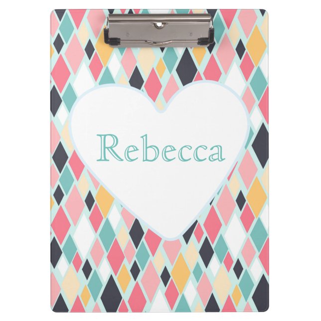 Colourful Diamonds Clipboard (Front)
