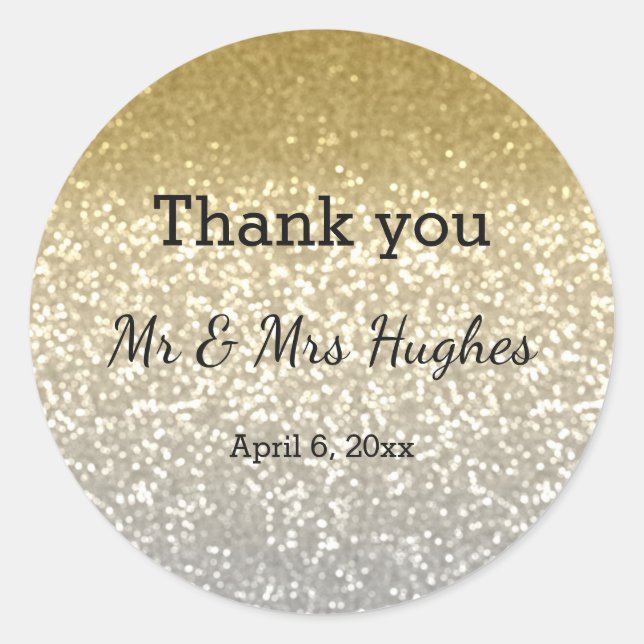 Colourful diamonds confetti wedding  thank you classic round sticker (Front)