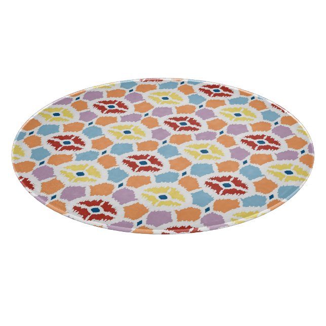 Colourful diamonds ikat geometric cutting board (Corner)
