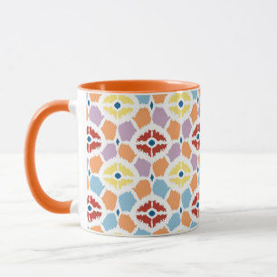 Colourful diamonds ikat geometric mug