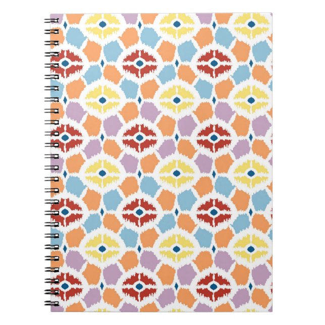 Colourful diamonds ikat geometric notebook (Front)