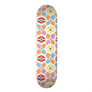 Colourful diamonds ikat geometric skateboard